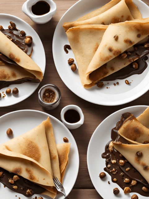 Crêpes aux noisettes et au chocolat