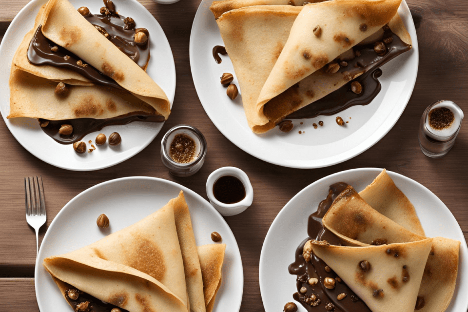 Crêpes aux noisettes et au chocolat